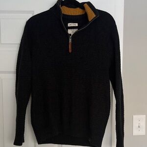 Men's Fat Face Black Sweater with Tan Accents